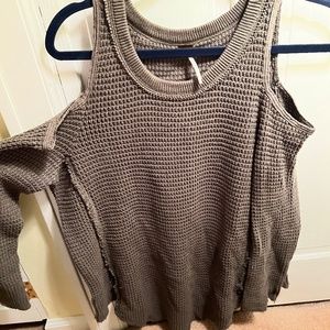 Free People Off the Shoulder Cut out sweater